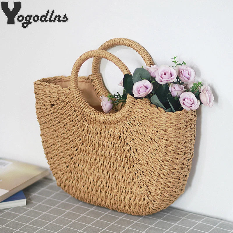 Borsa Mare in Paglia Intrecciata