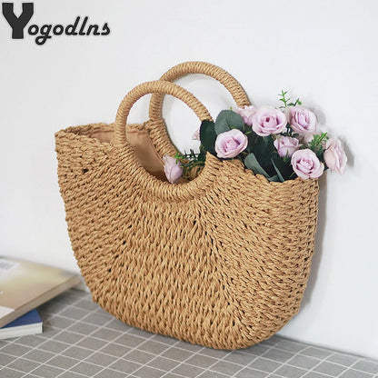 Borsa Mare in Paglia Intrecciata