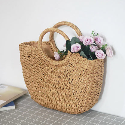 Borsa Mare in Paglia Intrecciata