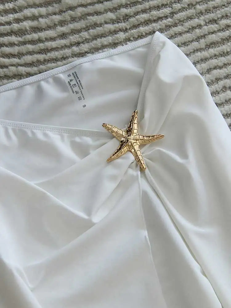 Set Luxury "Starfish": Costume Intero Scollo a V + Gonna Coordinata
