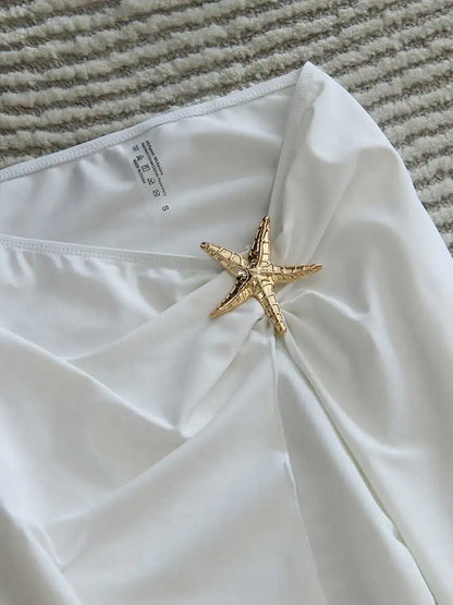 Set Luxury "Starfish": Costume Intero Scollo a V + Gonna Coordinata