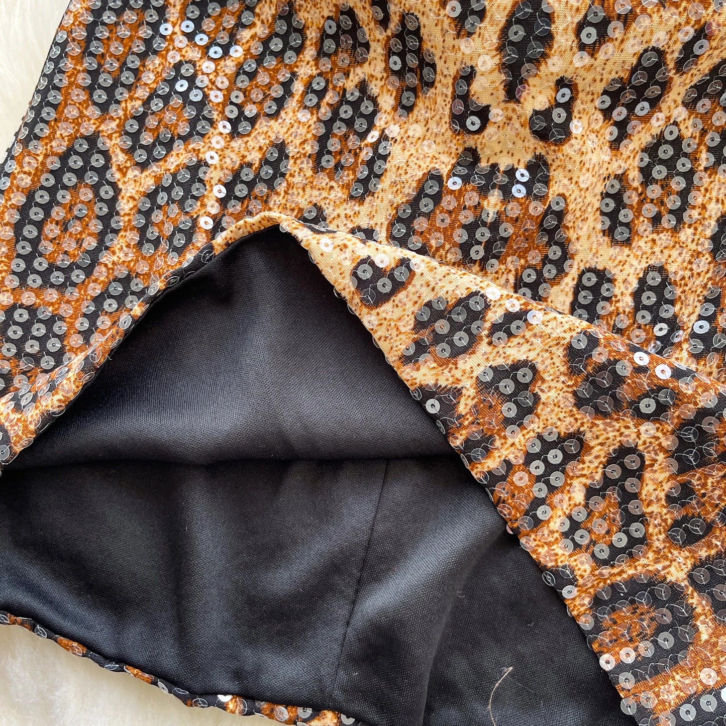 Abito Mini Leopardato con Paillettes