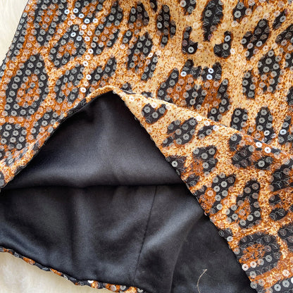 Abito Mini Leopardato con Paillettes