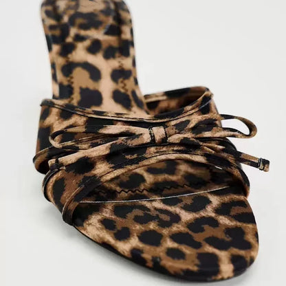 Sandali Slingback Leopardati con Tacco a Spillo | Scarpe Estive Donna