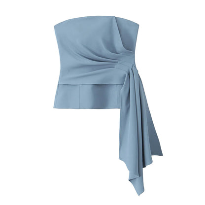 Top a Fascia Drappeggiato e Pantalone Sartoriale