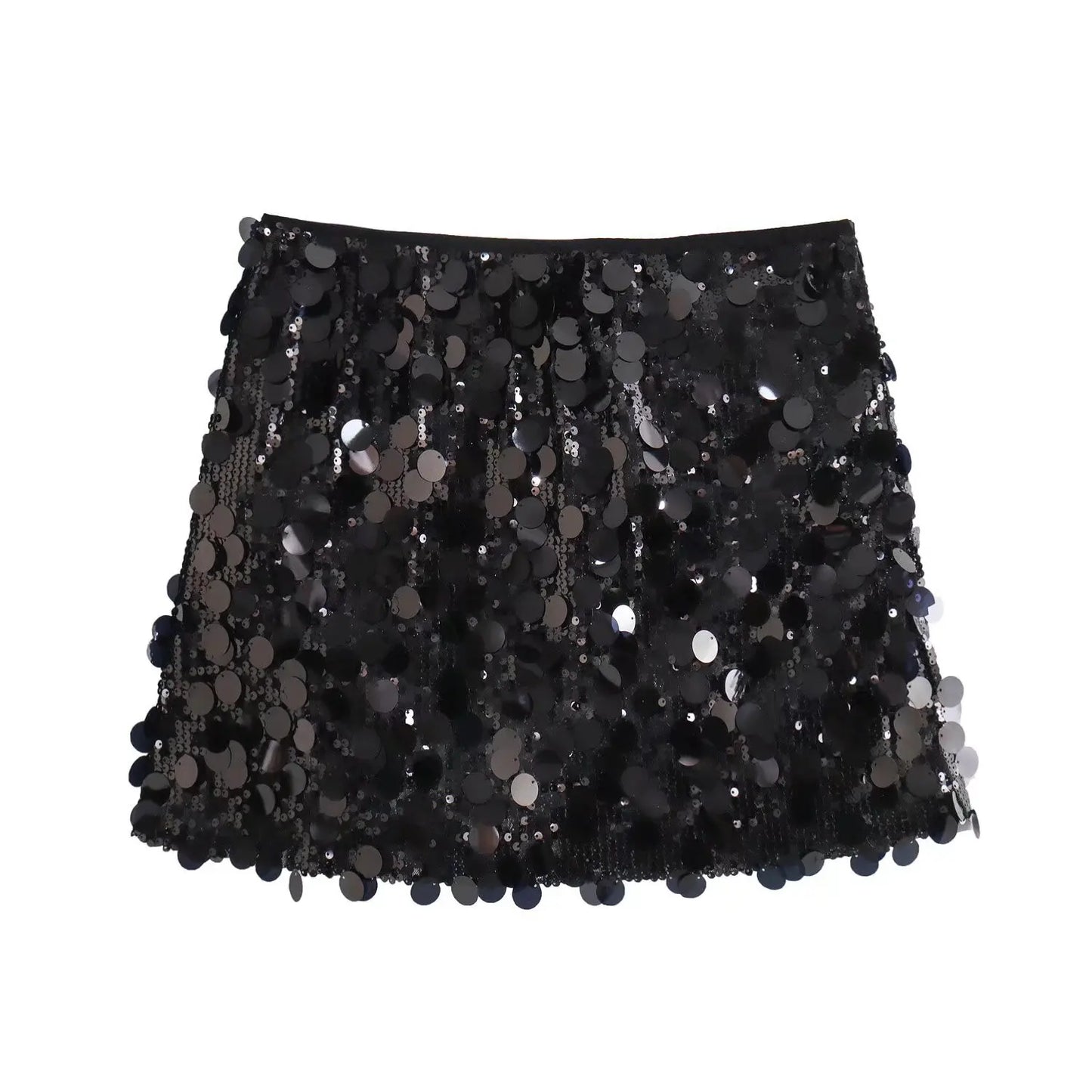Minigonna di Paillettes a Vita Alta Donna