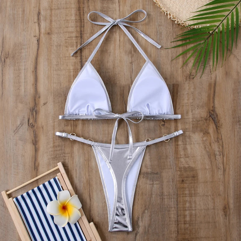 Bikini Triangolo Tinta Unita | Costume da Bagno Brasiliano Sexy