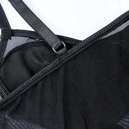 Body Corsetto in Mesh Nero con Coppe Strutturate