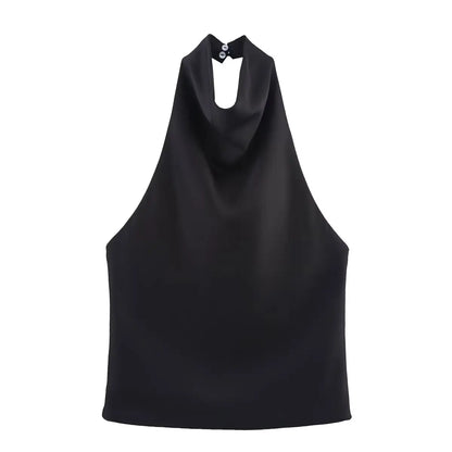 Haut élégant à col roulé sans manches pour femme
