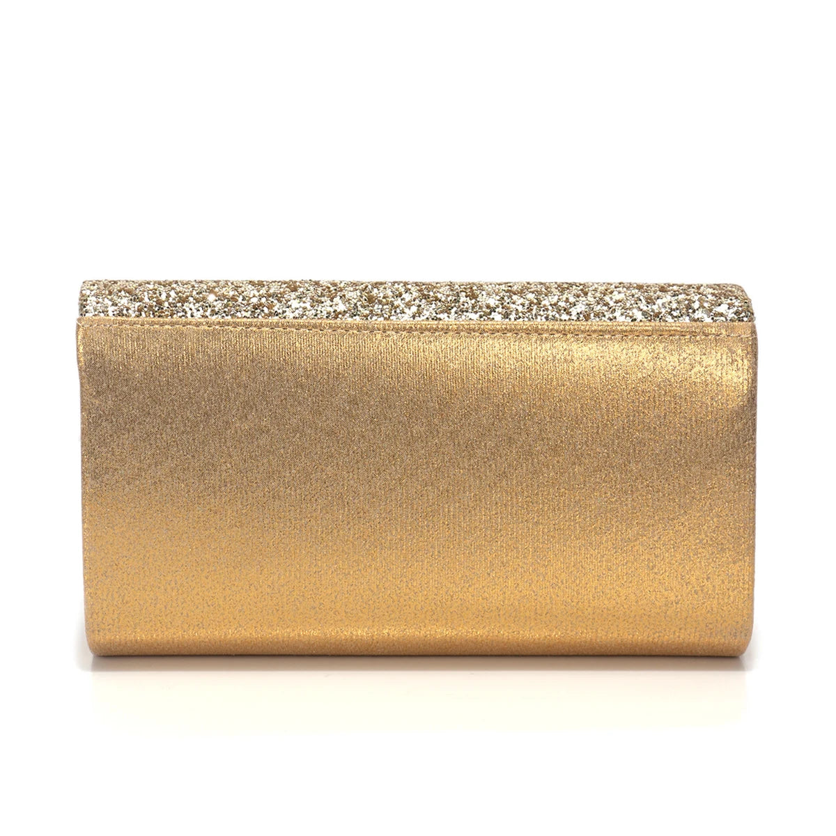 Borsa Clutch Rigida Glitter con Chiusura Geometrica