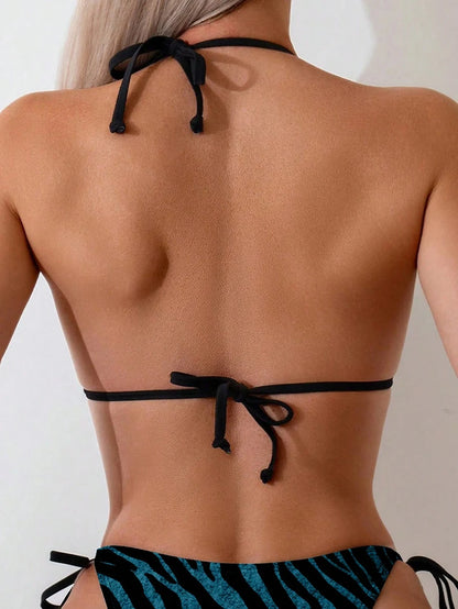 Costume da Bagno a Righe a Triangolo | Bikini Brasiliano Sexy