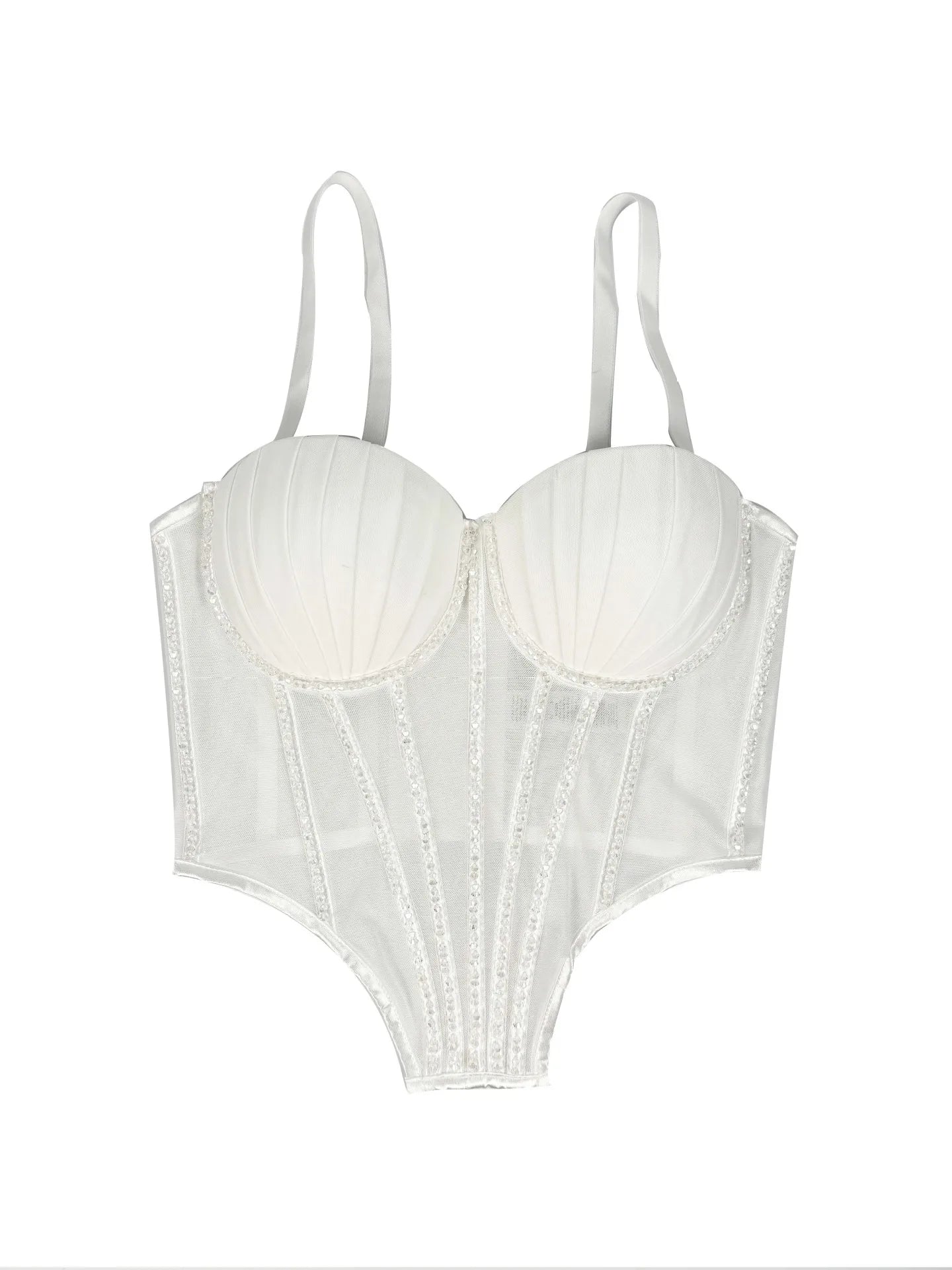 Body Corsetto Nero con Strass e Brillantini