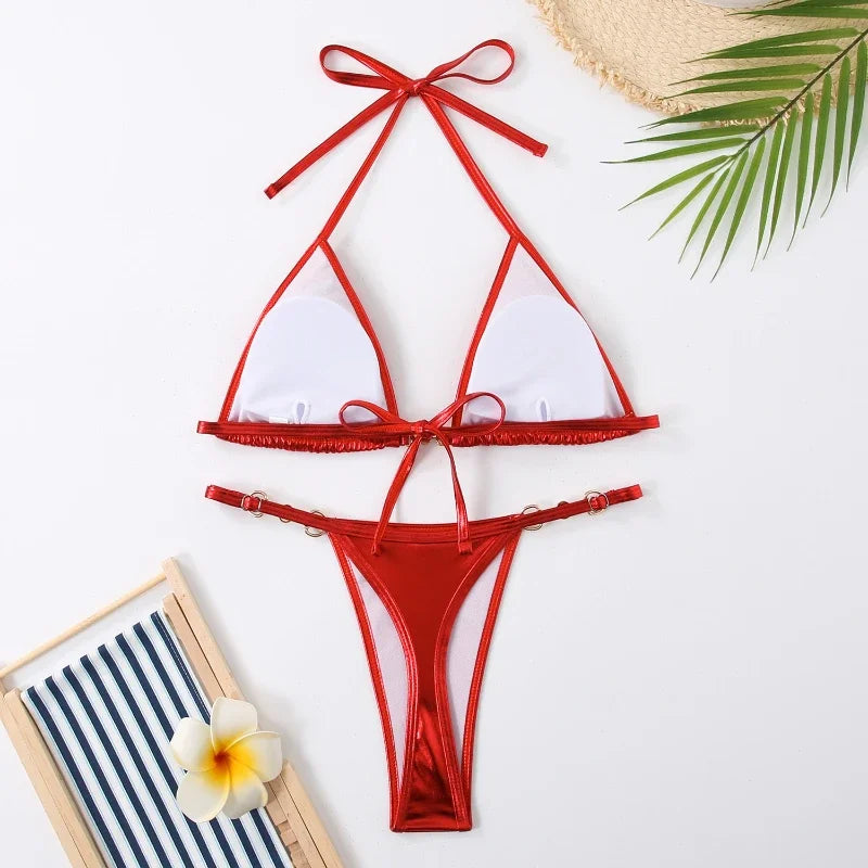 Bikini Triangolo Tinta Unita | Costume da Bagno Brasiliano Sexy