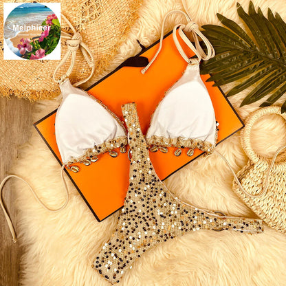 Bikini Luxury Glitter con Dettaglio Gioiello