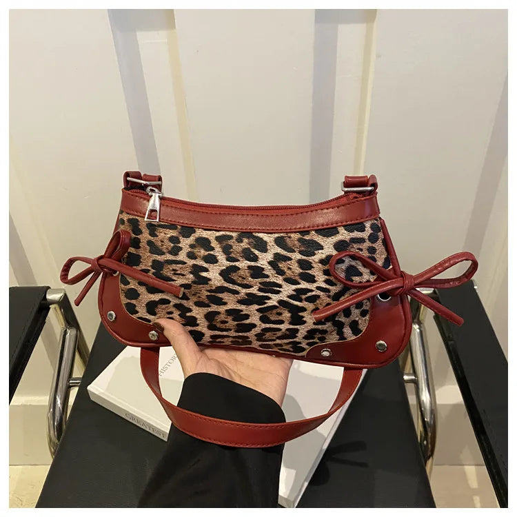 Borsa a Tracolla Leopardata Stile Coquette