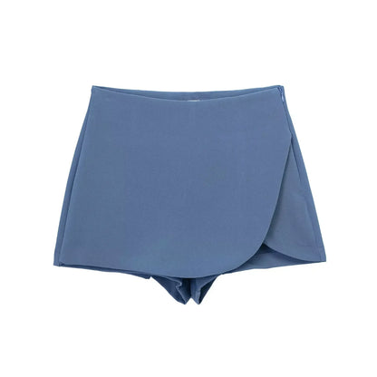 Gonna Pantalone a Vita Alta con Zip Laterale