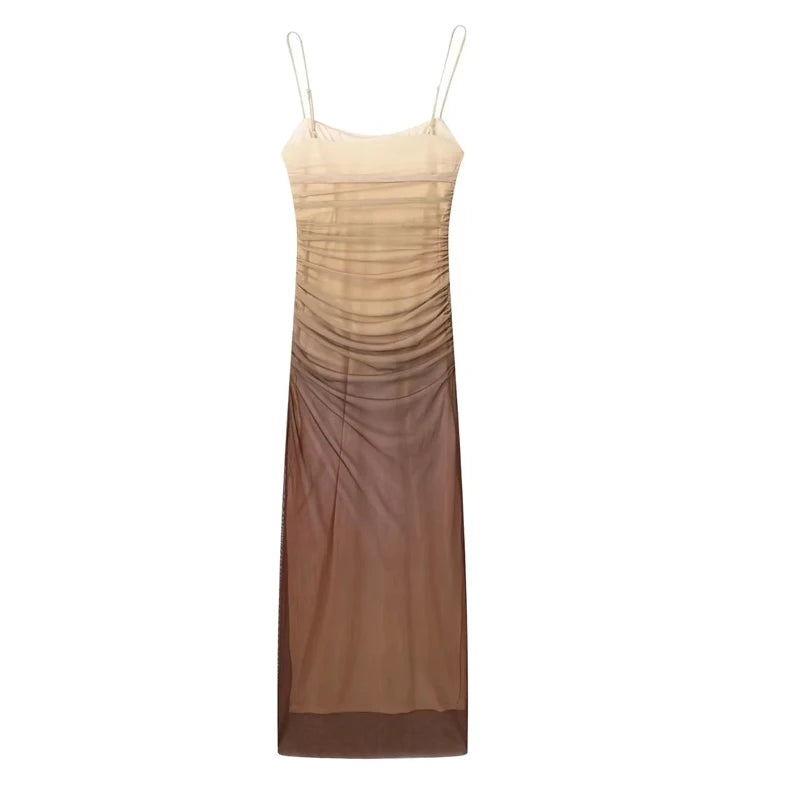 Abito Midi Tie-Dye in Blister Crepe