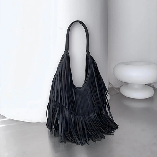 Borsa a Tracolla con Frange in Stile Boho-Chic