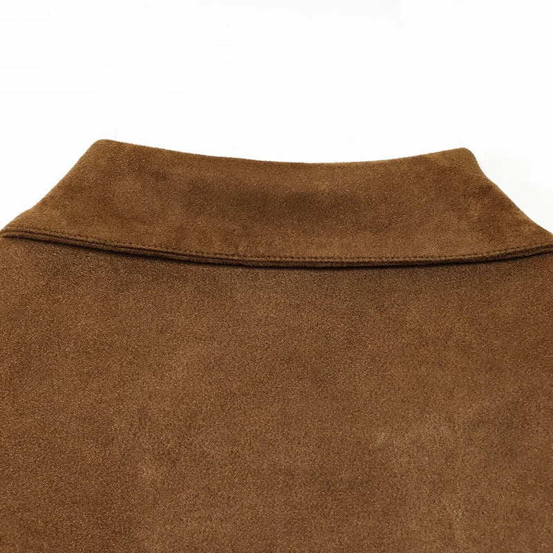 Giacca in Camoscio Donna Marrone Cognac