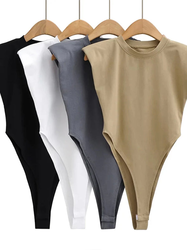 Body Smanicato con Spalline Imbottite