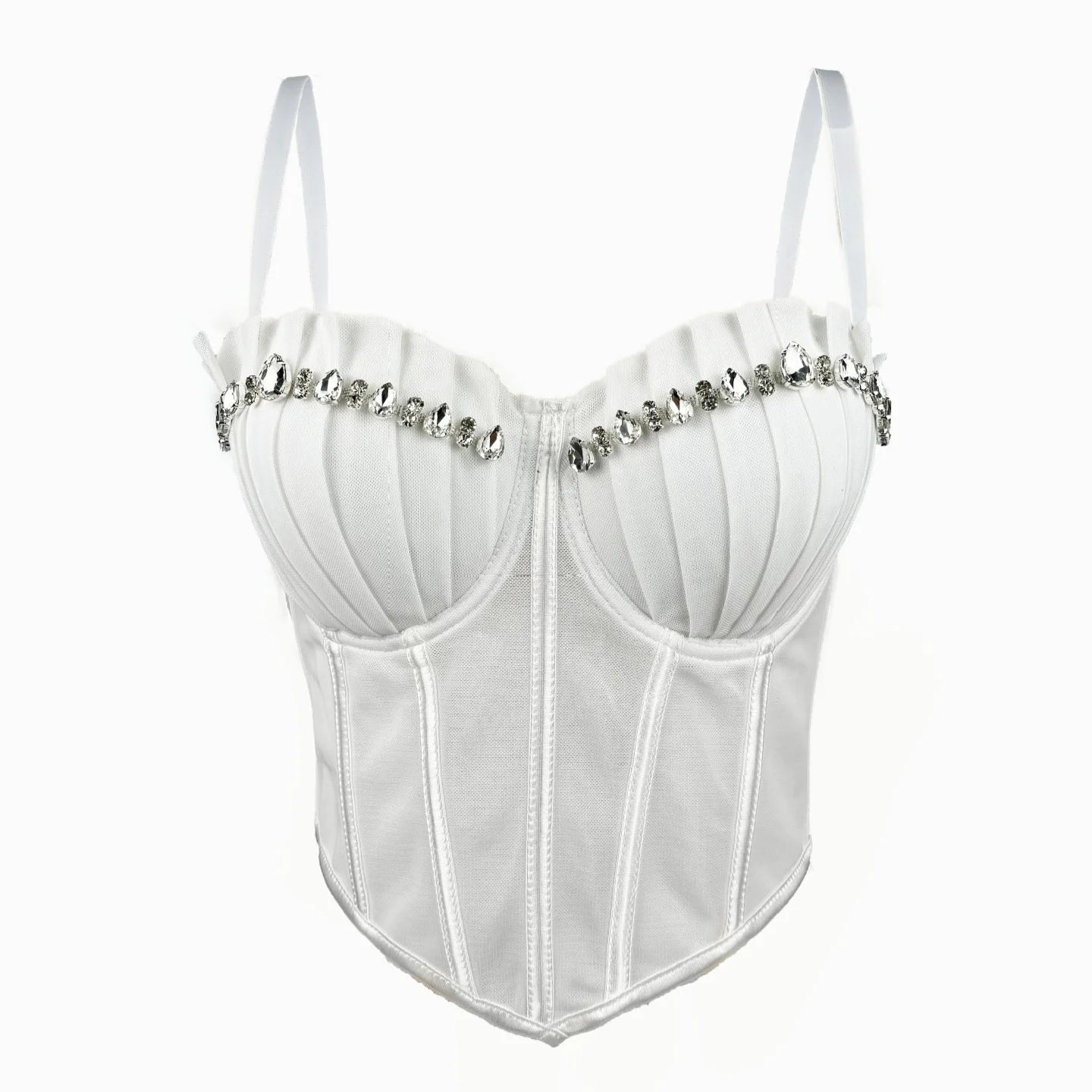 Body Corsetto Nero con Strass e Brillantini