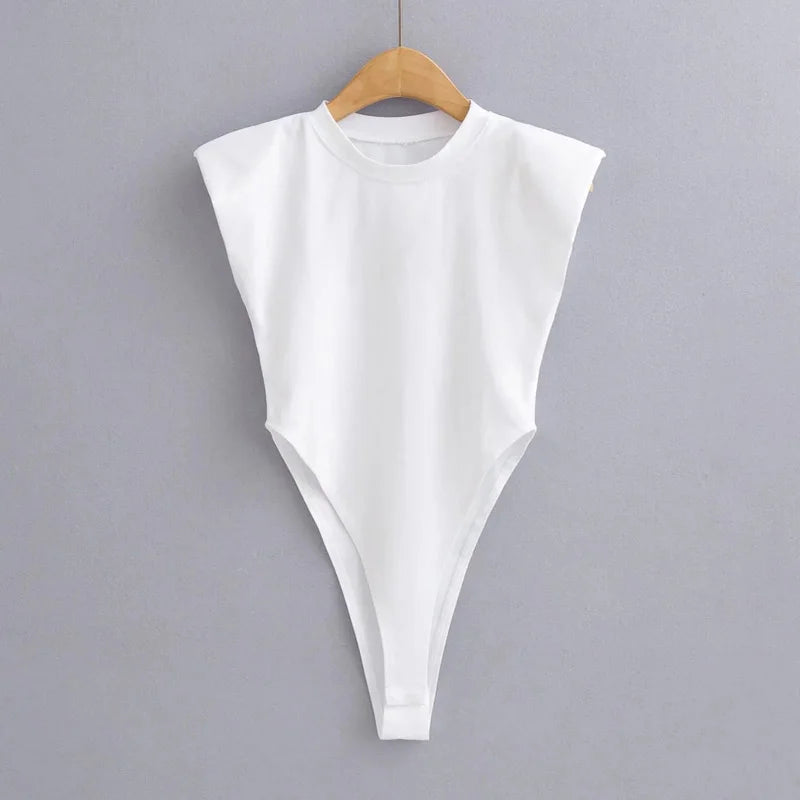 Body Smanicato con Spalline Imbottite