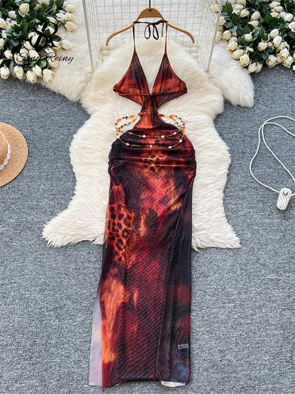 Abito Lungo Boho da Spiaggia | Vestito Estivo con Spacco
