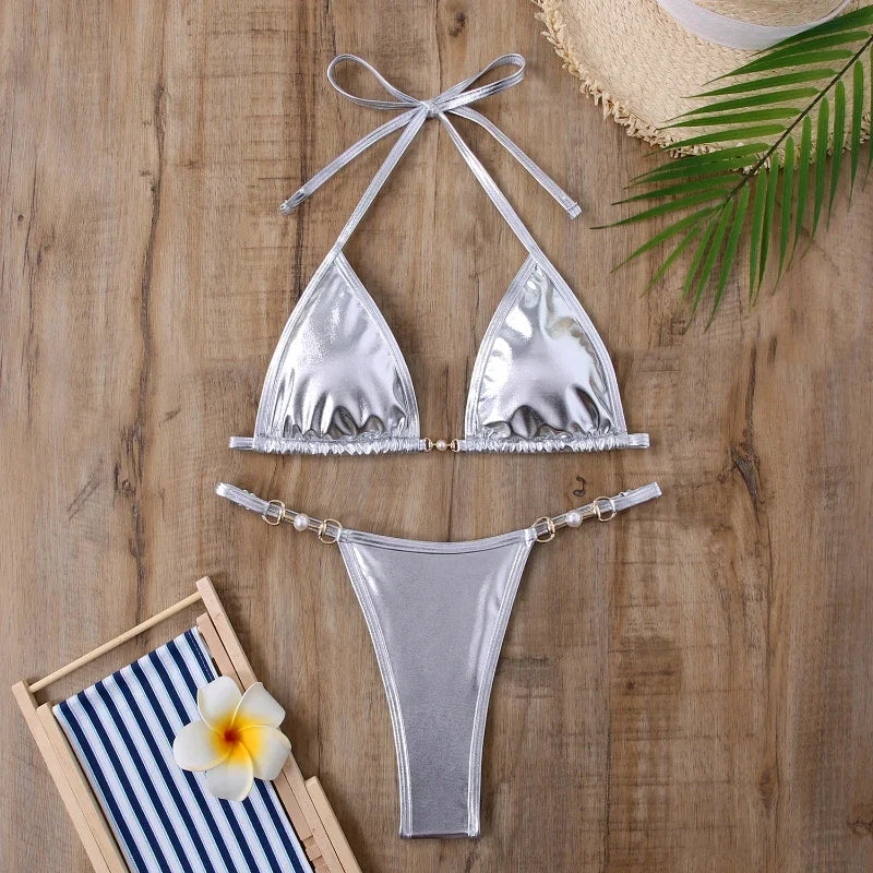 Bikini Triangolo Tinta Unita | Costume da Bagno Brasiliano Sexy