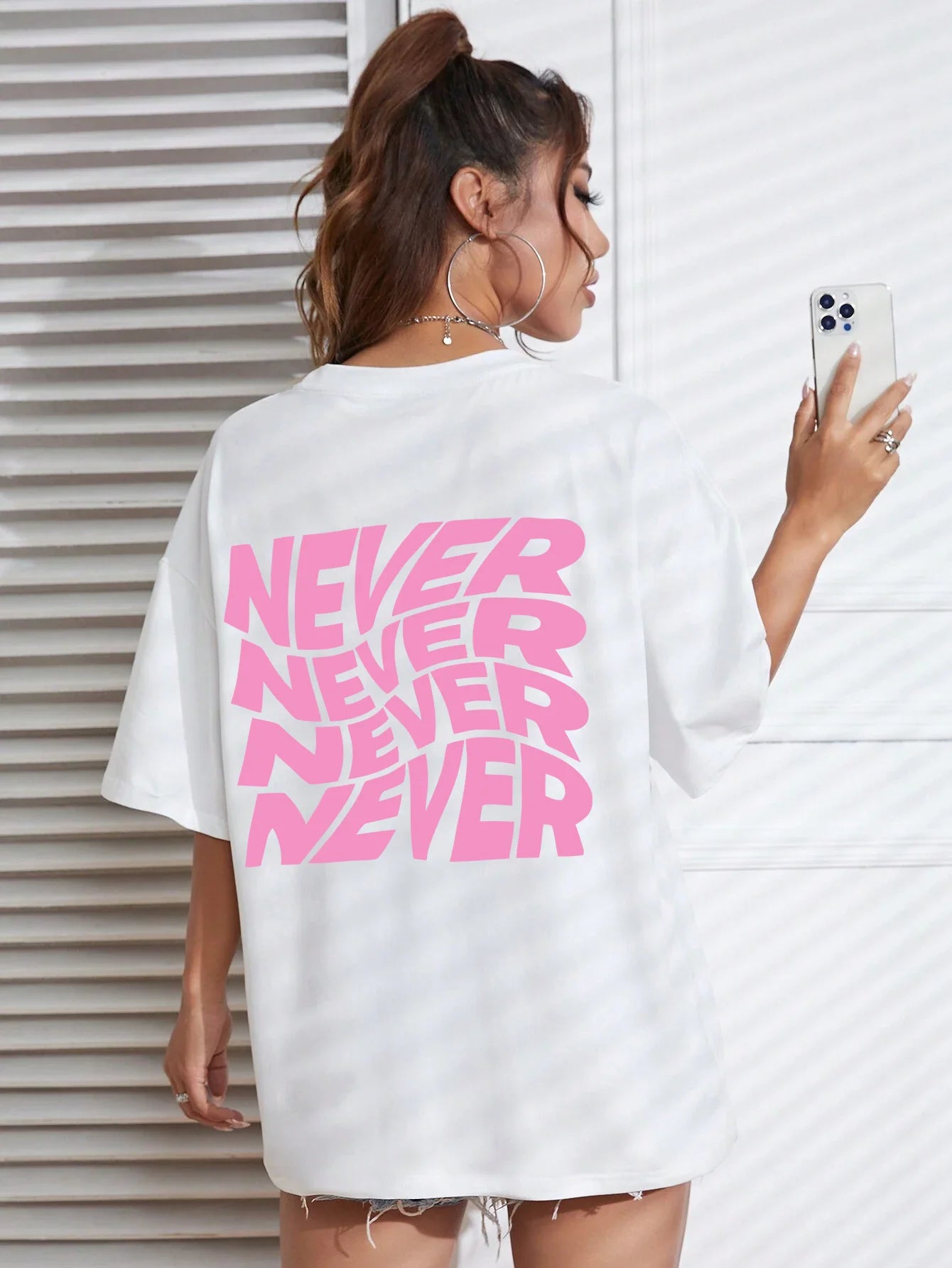 T-shirt Oversize Donna "NEVER"