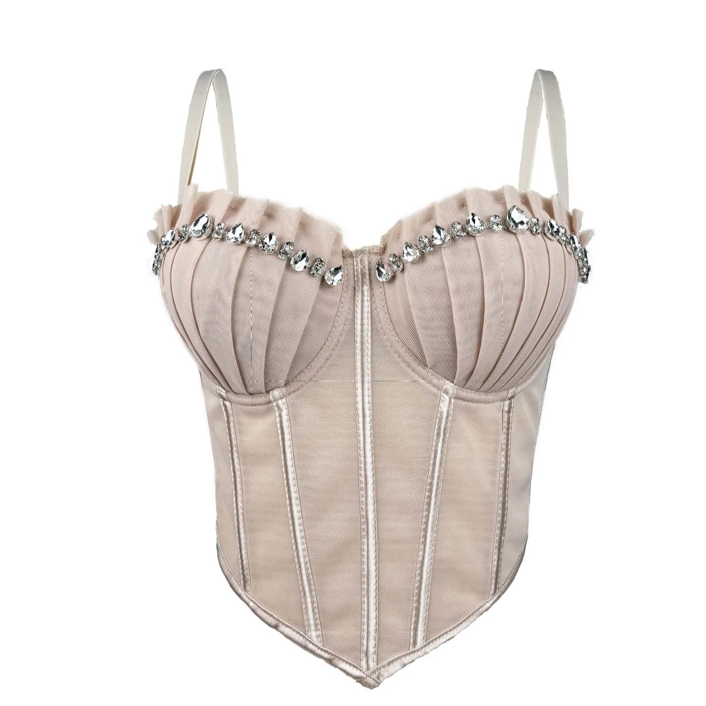 Body Corsetto Nero con Strass e Brillantini
