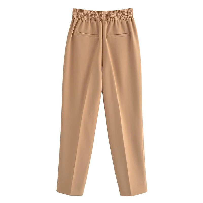 Pantaloni Dritti a Vita Alta
