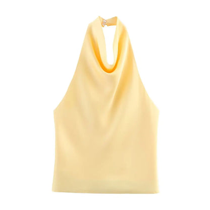 Haut élégant à col roulé sans manches pour femme