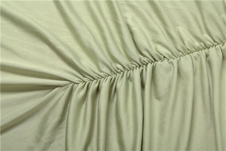 Abito Lungo Drappeggiato Verde Oliva
