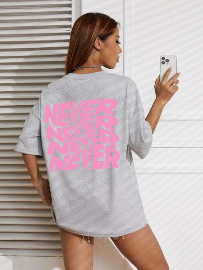 T-shirt Oversize Donna "NEVER"