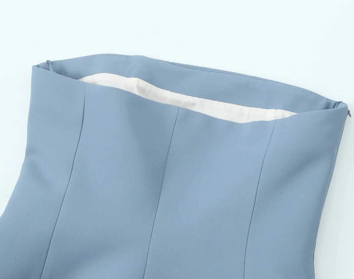 Top a Fascia Drappeggiato e Pantalone Sartoriale