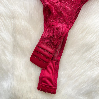 Body Corsetto in Pizzo Floreale con Stringhe Laterali