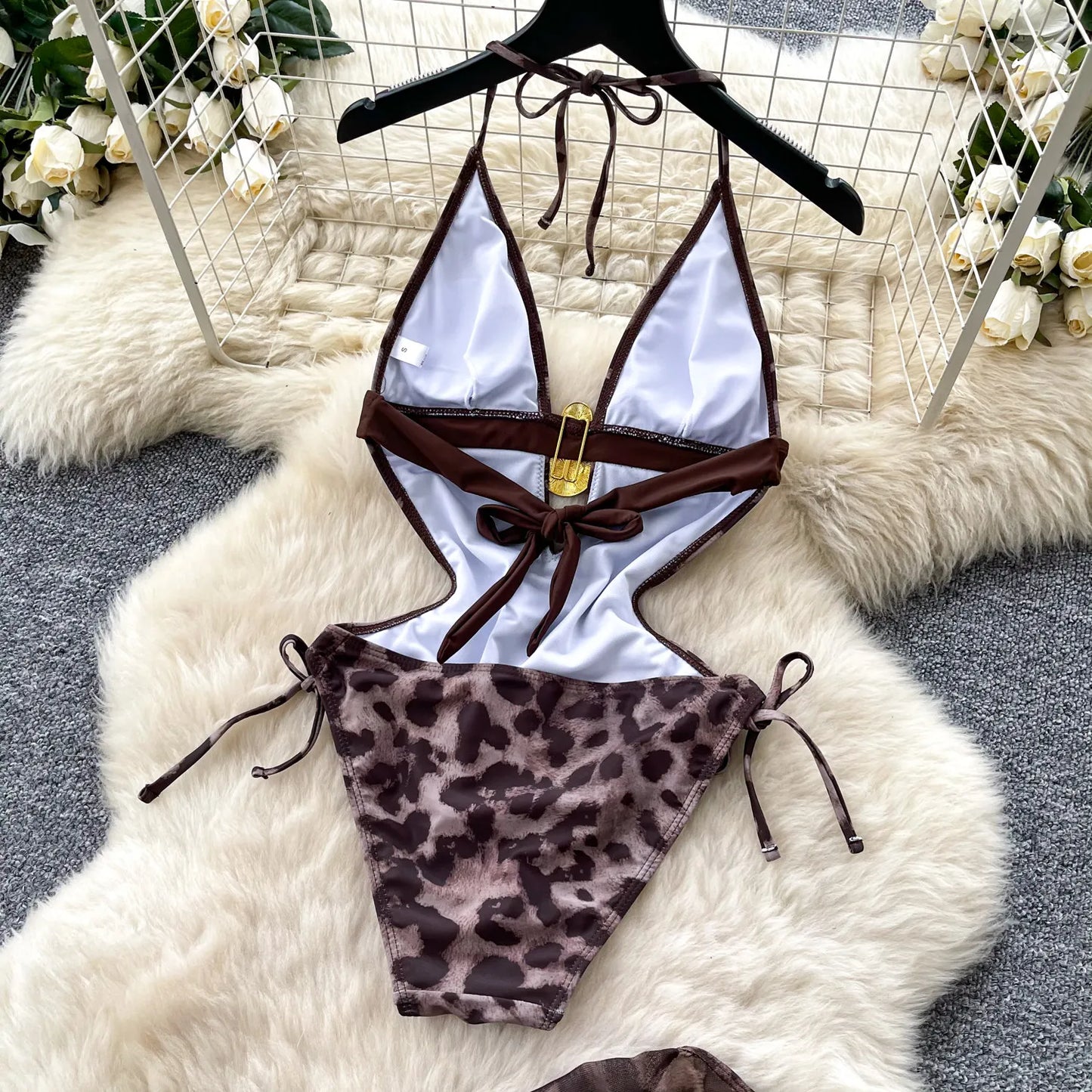 Set 2 Pezzi Mare | Costume Leopardato + Gonna con Spacco