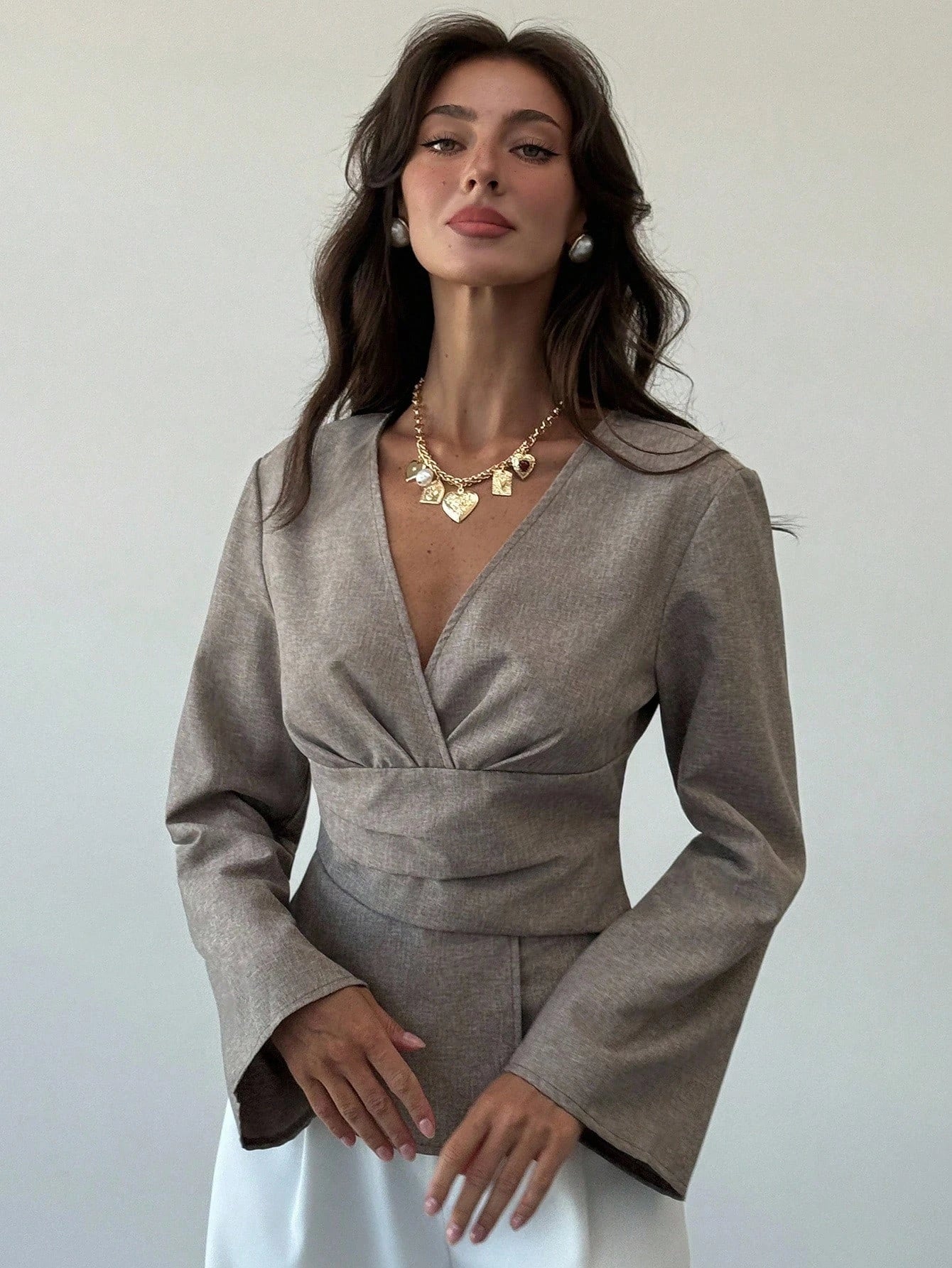 Haut croisé asymétrique pour femme