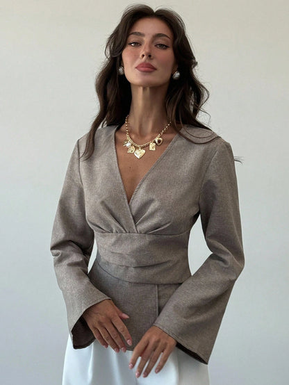 Haut croisé asymétrique pour femme