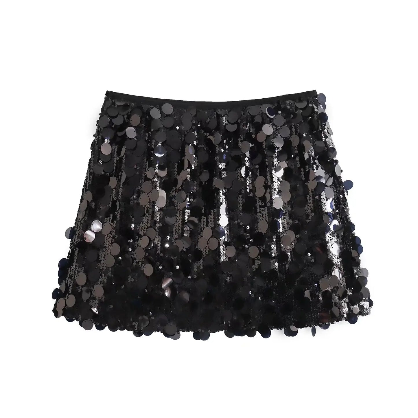 Minigonna di Paillettes a Vita Alta Donna