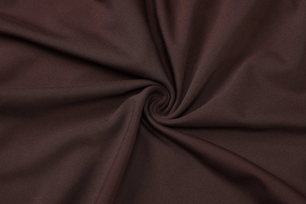 Vestito Mini Marrone Cioccolato con Scollo all'Americana