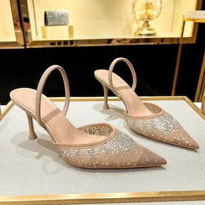 Décolleté Eleganti con Tacco a Spillo e Punta in Rete