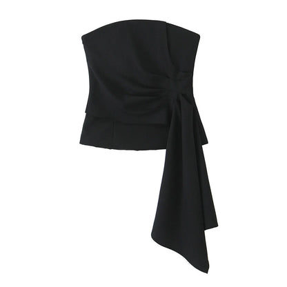 Top a Fascia Drappeggiato e Pantalone Sartoriale