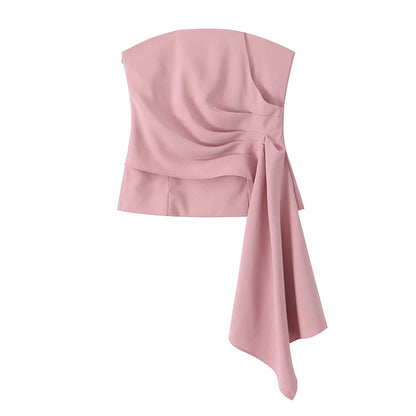 Top a Fascia Drappeggiato e Pantalone Sartoriale