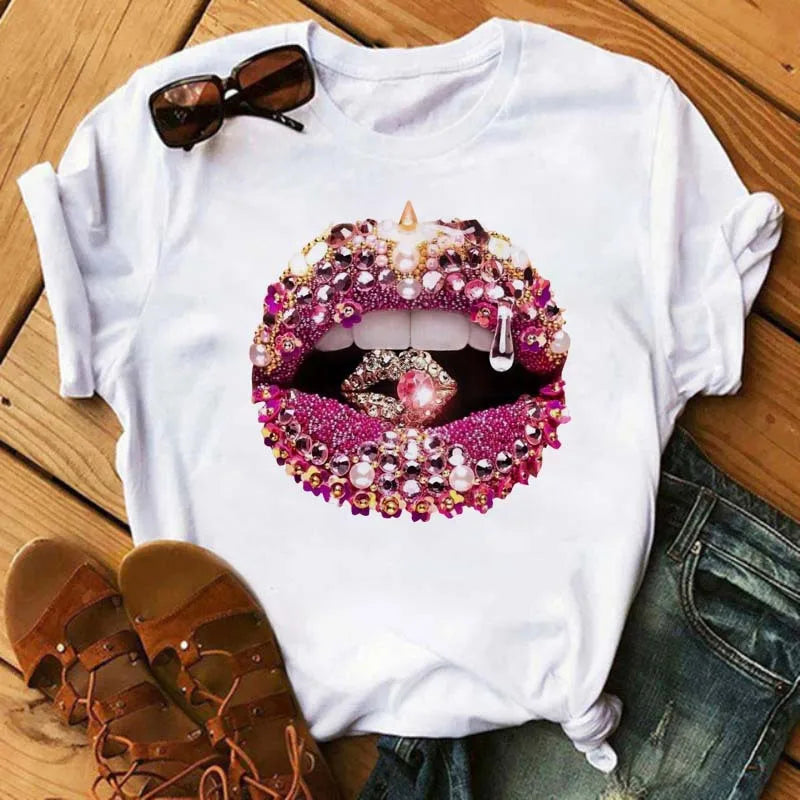 T-shirt Donna "Glam Lips"