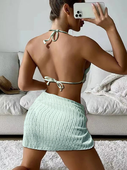 Set Mare 3 Pezzi | Bikini Brasiliano con Copricostume Coordinato