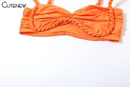 Set Coordinato Top a Bustino e Gonna Lunga Cut-Out