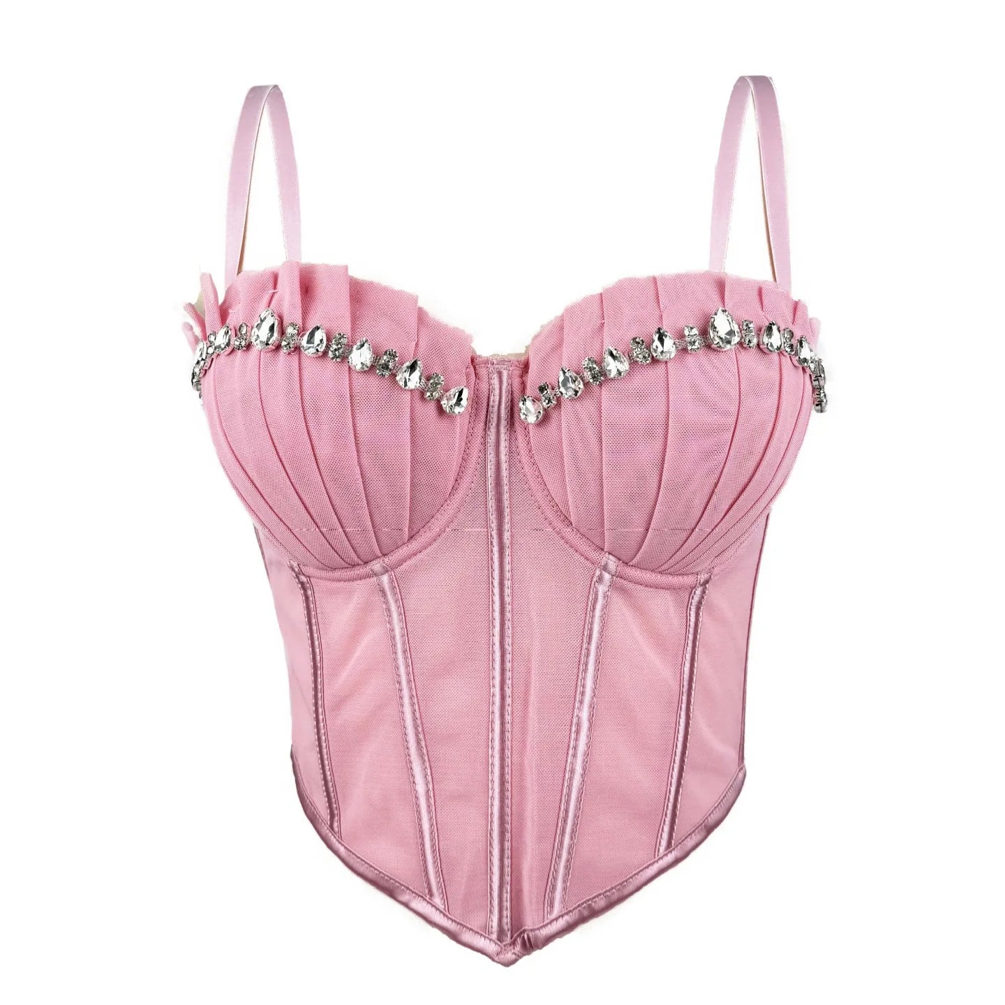 Body Corsetto Nero con Strass e Brillantini