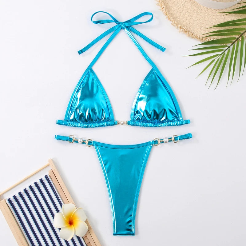 Bikini Triangolo Tinta Unita | Costume da Bagno Brasiliano Sexy