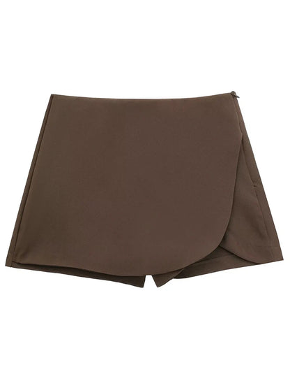 Gonna Pantalone a Vita Alta con Zip Laterale